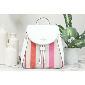 Kate Spade Leila Striped Canvas Shoulder backpack